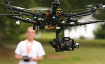 Drone carrying high megapixel camera