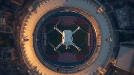 Drone flying over stadium | AirSight Drone Detection Solution