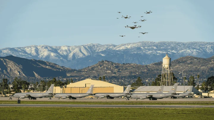 Drones over military base header