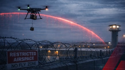 drone flying over restricted airspace at a prison | Airsight