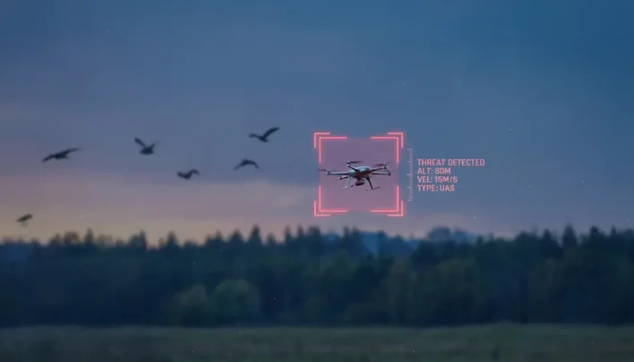Drone detected by a radar | AirSight Drone Detection System