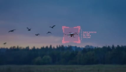 Drone detected by a radar | AirSight Drone Detection System