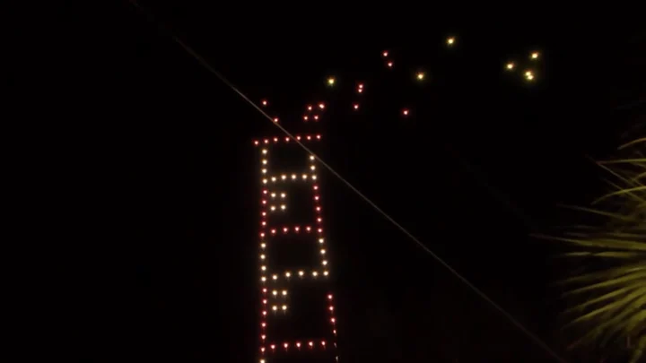 Screen Capture of the light show in South Carolina New Year's Eve