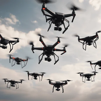 AI Generated Drones Flying in the Sky