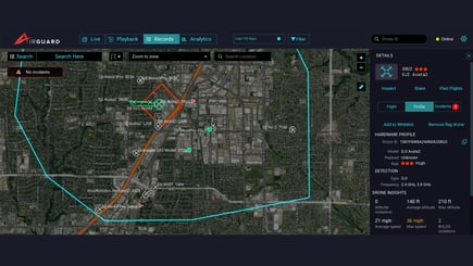 AirGuard Whitelist/Flag drone screenshot