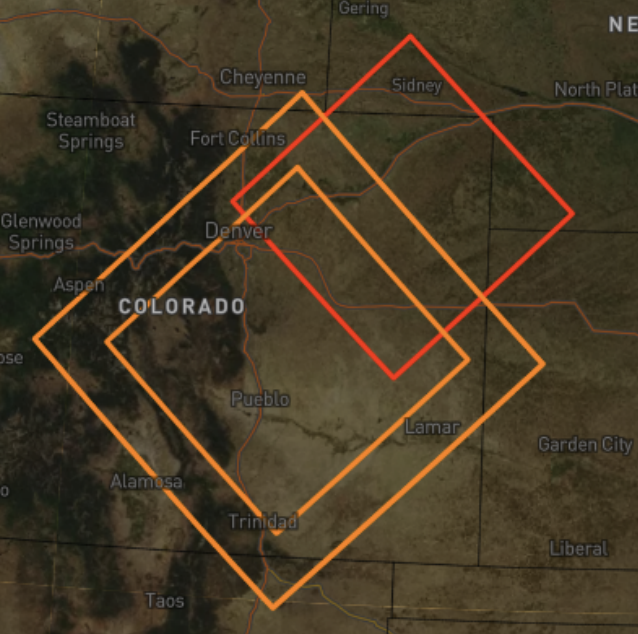 AirGuard map showing alert zones highlighted in orange