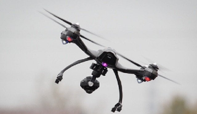 drone caught flying over falcons football practice